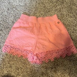 pink flowery shorts